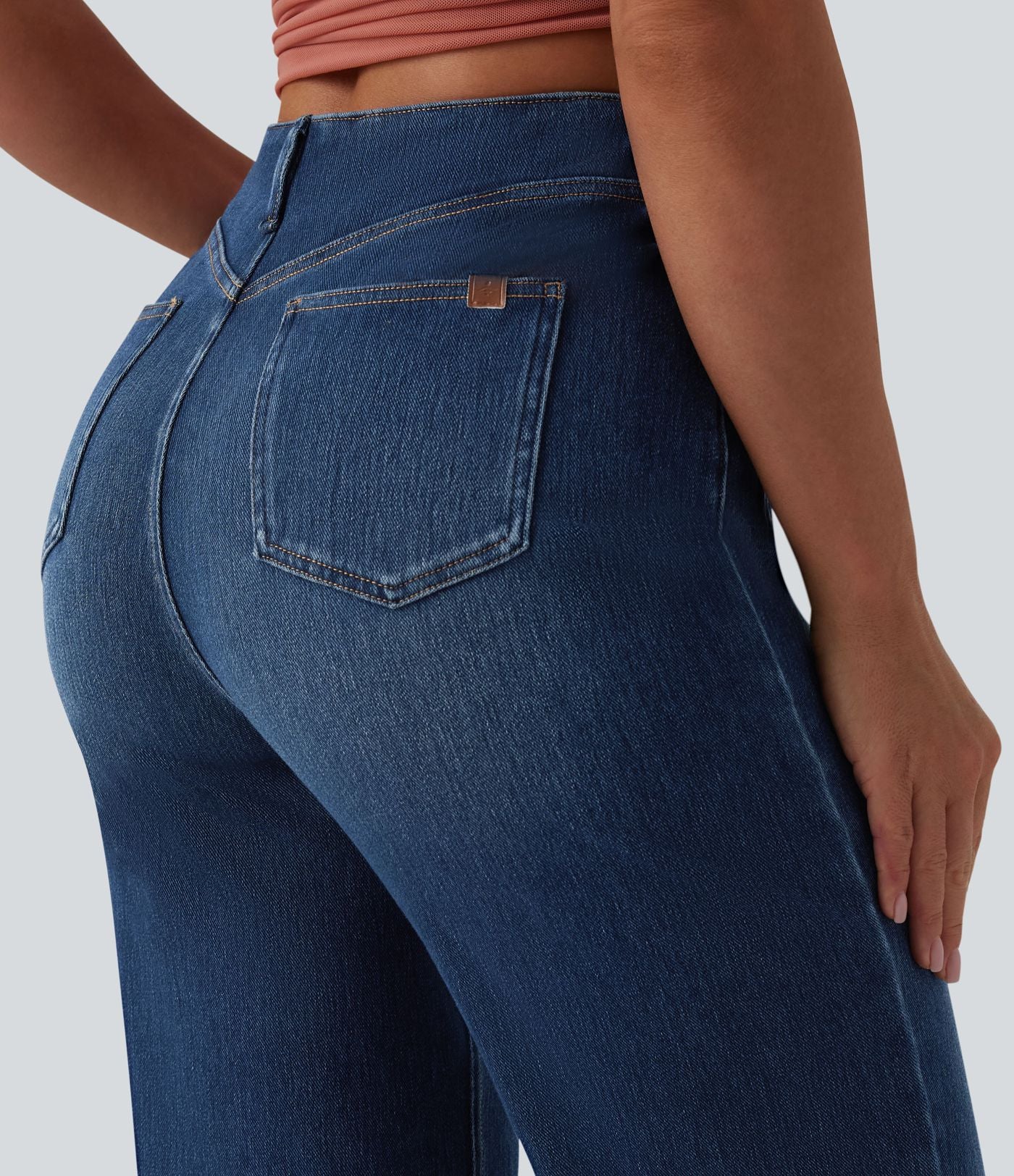 Jean droit Halara Flex™ casual taille haute avec poches
