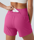 Short de yoga SoftlyZero™ Airy croisé taille haute 2-en-1 effet frais InstantCool 12,5 cm avec poches