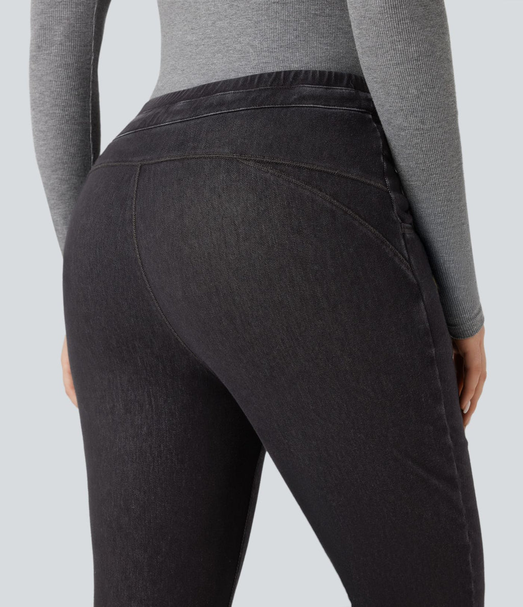 Halara Flex™ Denim Heat Legging casual évasé taille haute avec cordon de serrage et poches