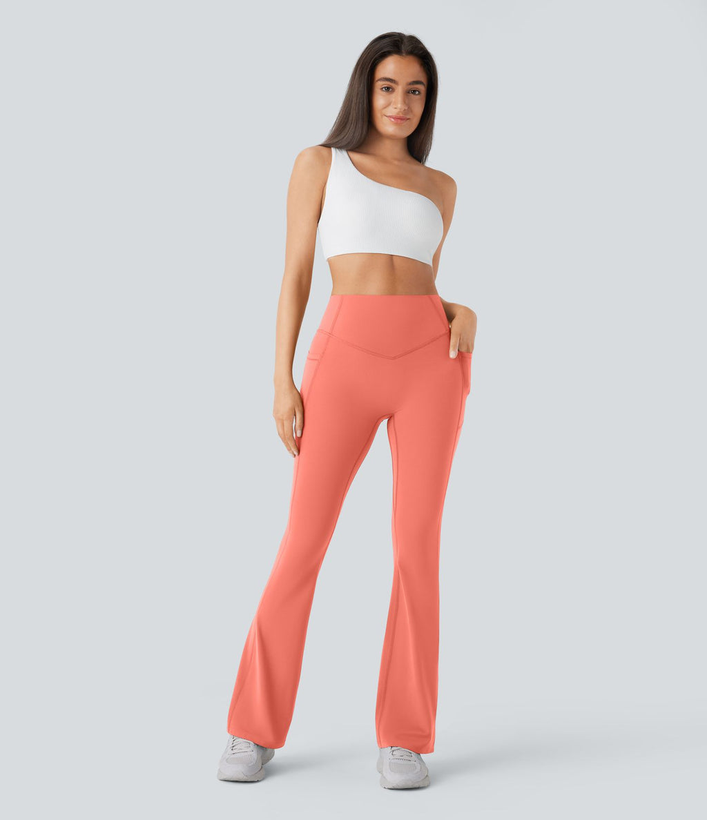 Pantalon de yoga à coupe bootcut gainant galbant taille haute avec effet scrunch et poches Halara UltraSculpt™