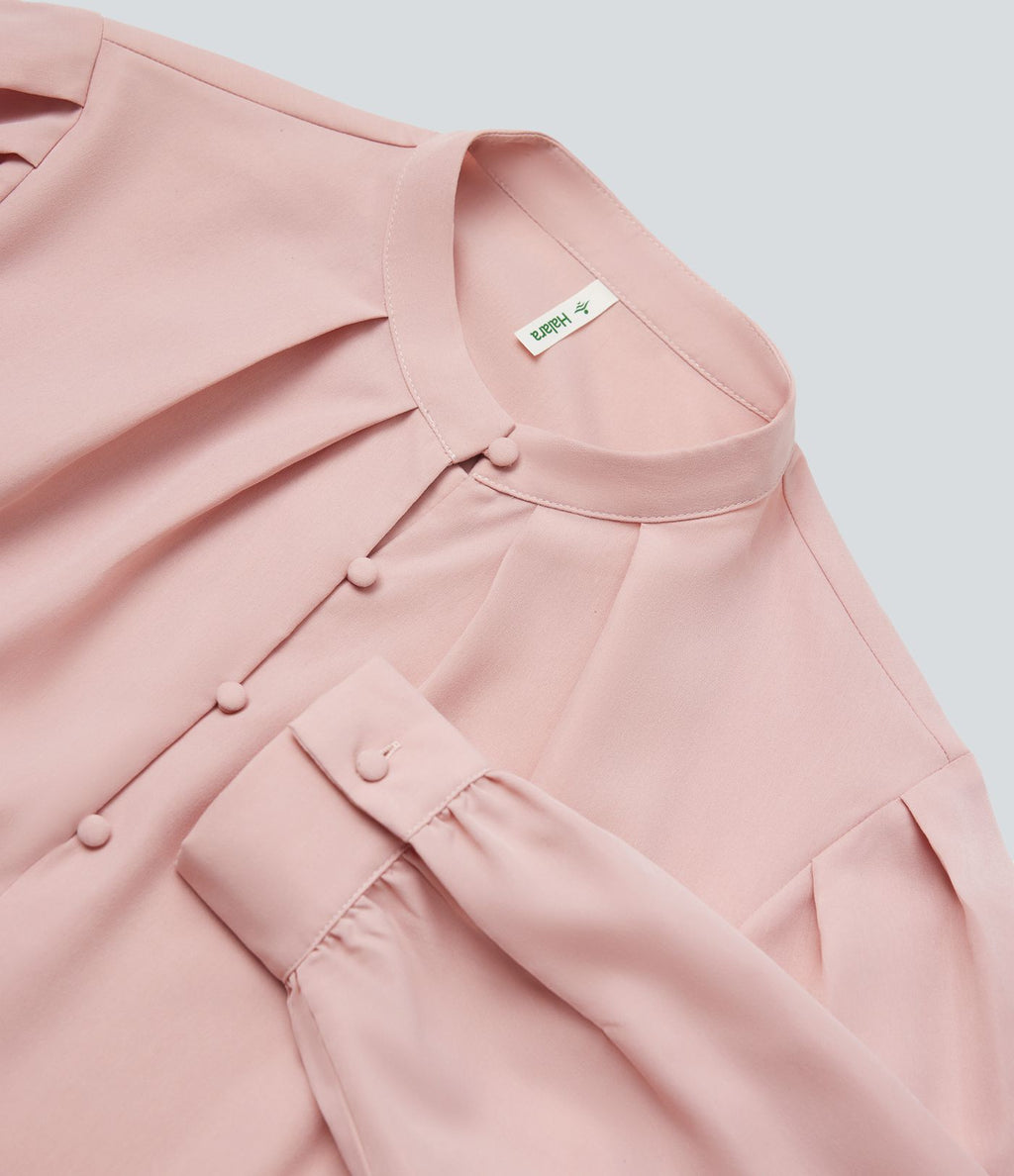 Chemise décontractée col officier manches longues