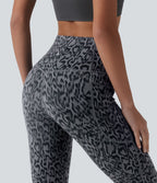 Legging 3/4 de yoga taille haute gainant imprimé léopard Halara UltraSculpt™ avec poches