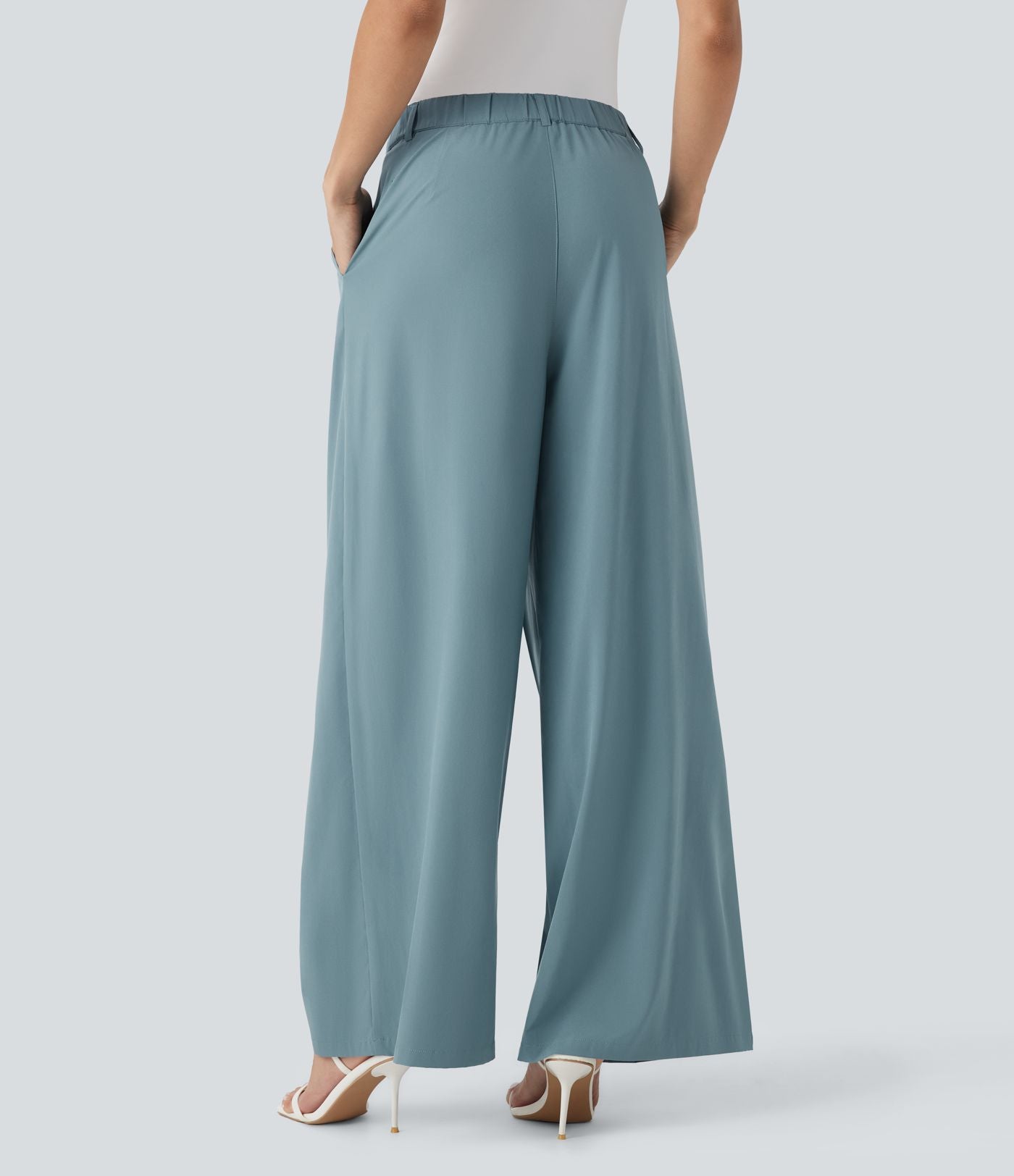 Pantalon tailleur large fluide Breezeful™ taille mi-haute séchage rapide avec poches latérales