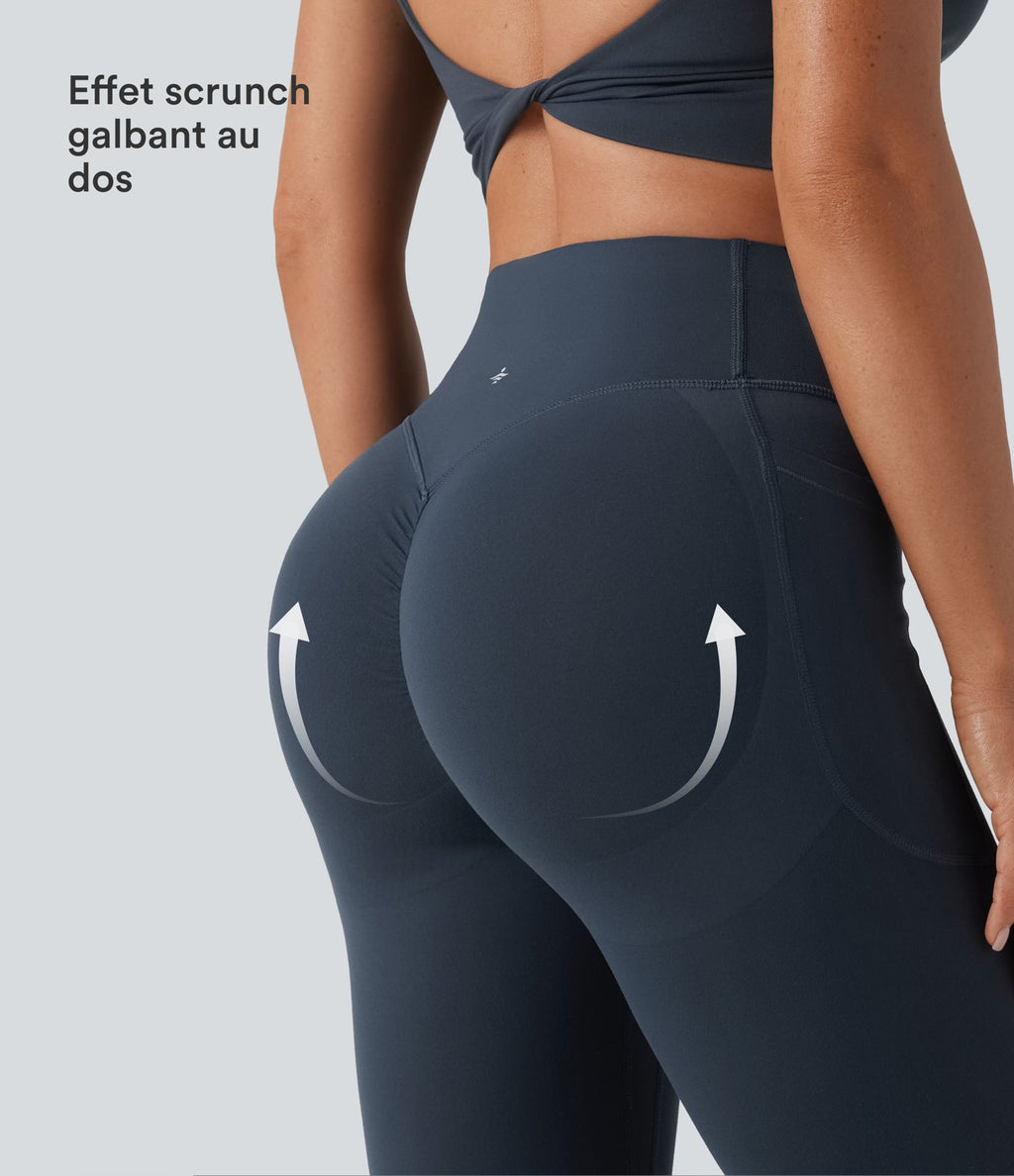 Halara UltraSculpt™ Legging yoga évasé gainant push-up taille haute à fronces avec poches