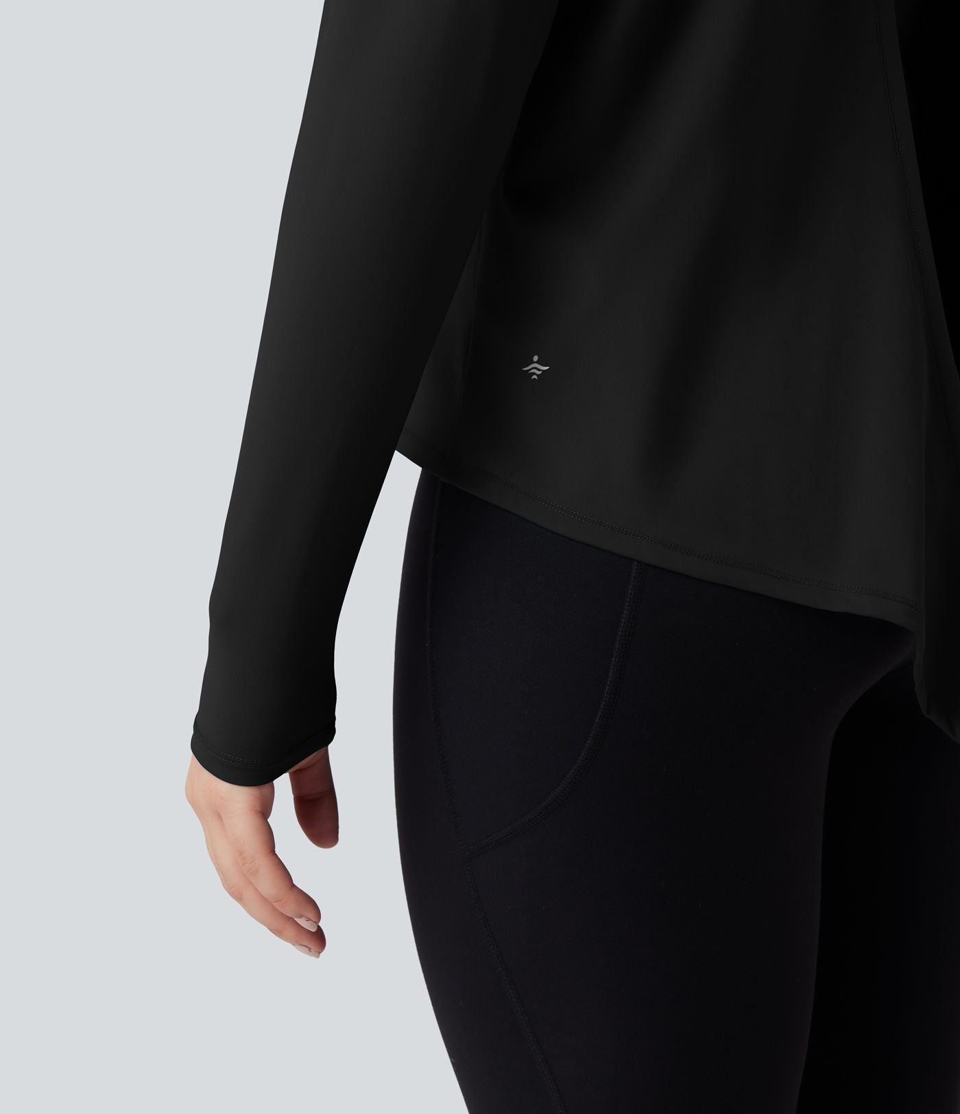 Haut de sport yoga SoftlyZero™ 2-en-1 col rond à manches longues avec nœud au dos et effet frais InstantCool, protection solaire UPF50+