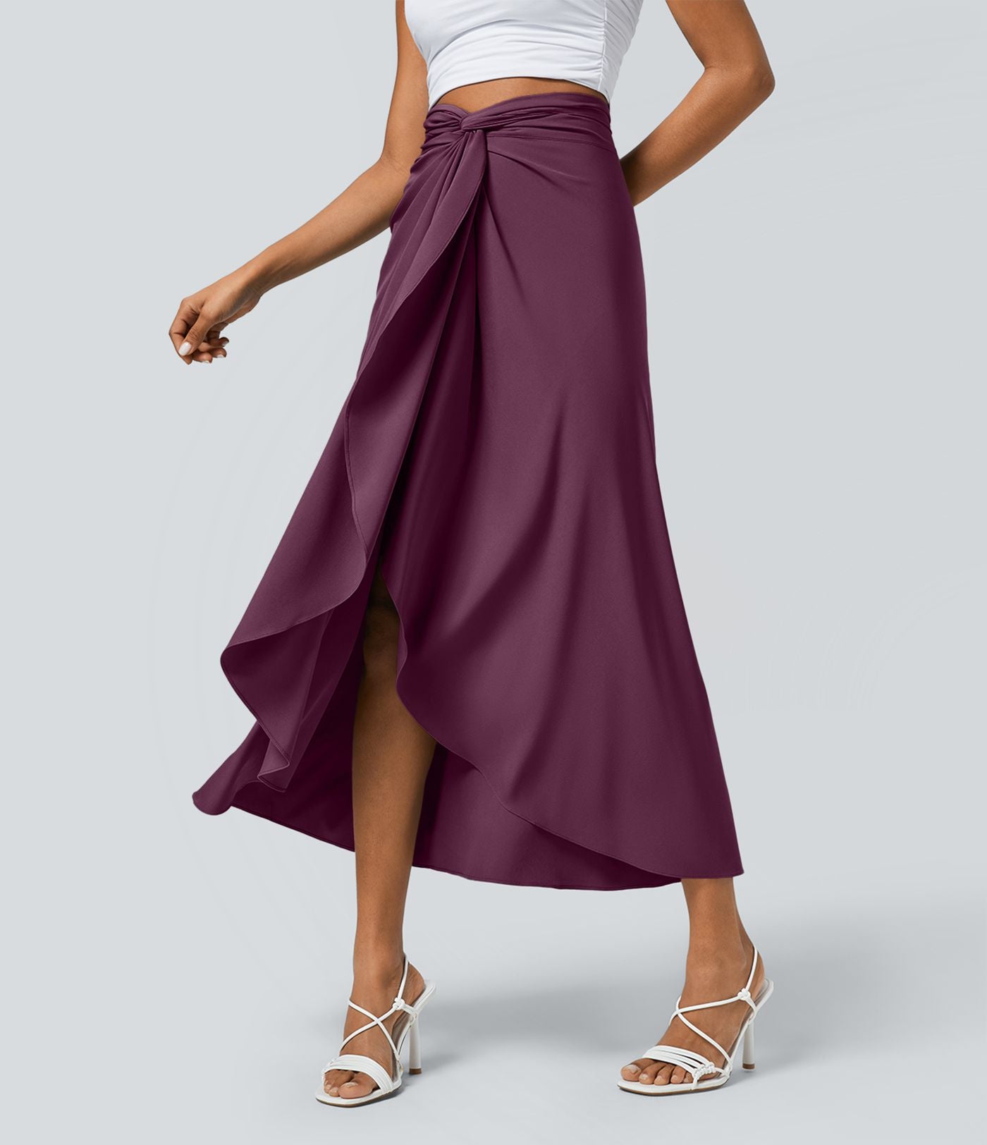 Jupe fluide de Vacances Breezeful™ Séchage Rapide Taille Haute Dos Noué Torsadé