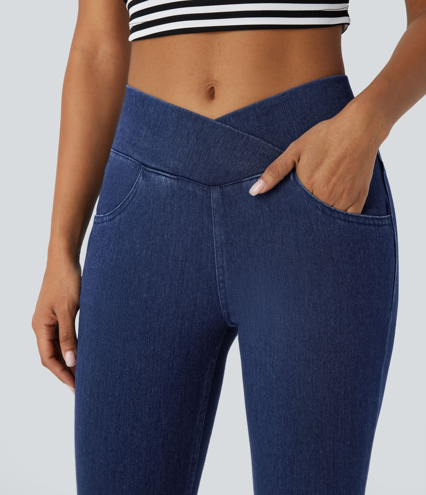 Halara Flex™ Jegging Travail Taille Haute Croisé Poches Multiples Tricot Extensible