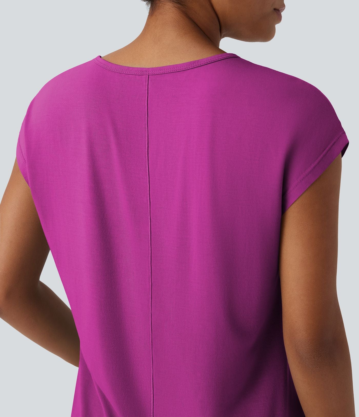 T-shirt casual col V manches courtes