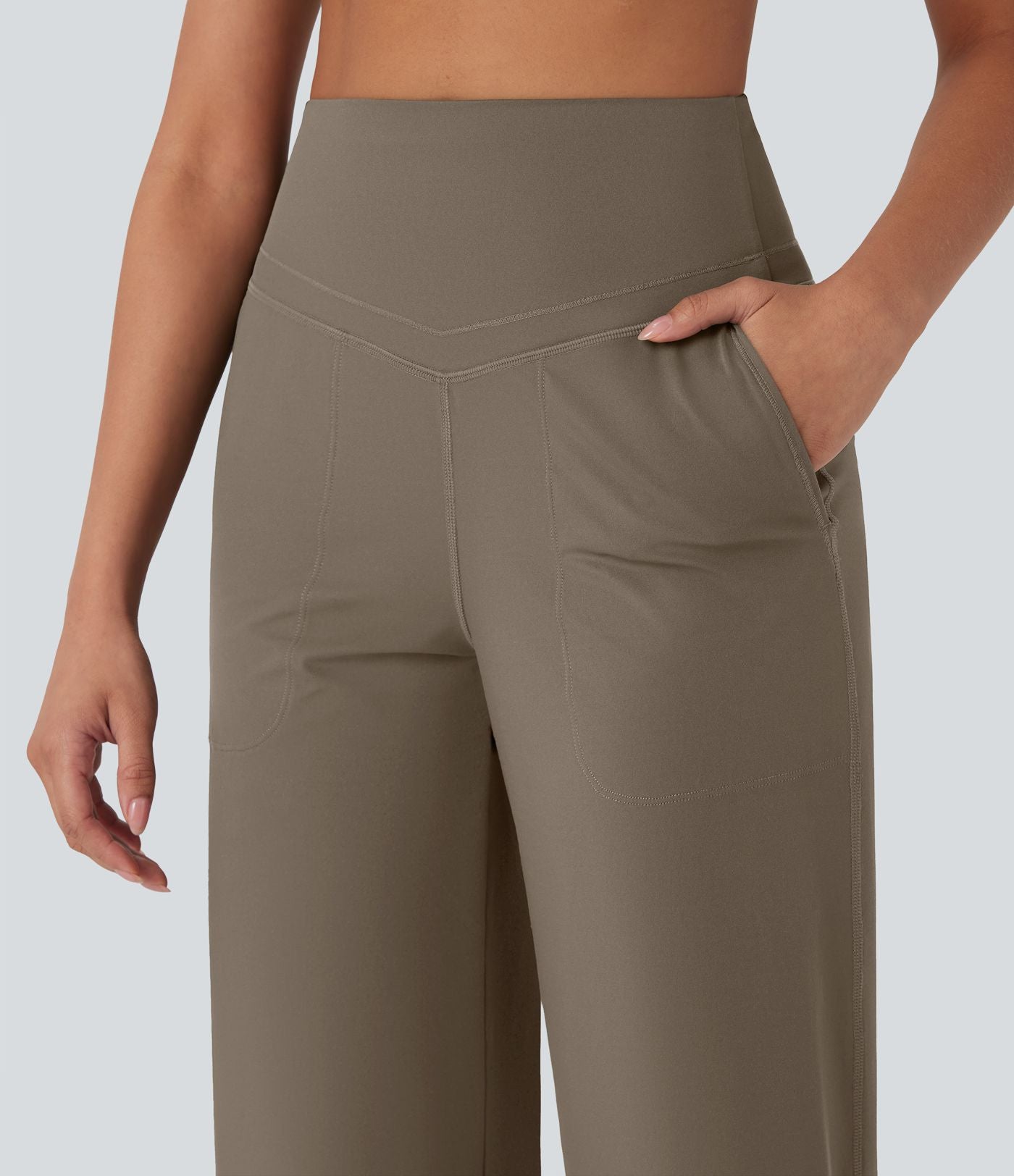 Pantalon de yoga droit gainant taille haute avec poches Halara UltraSculpt™