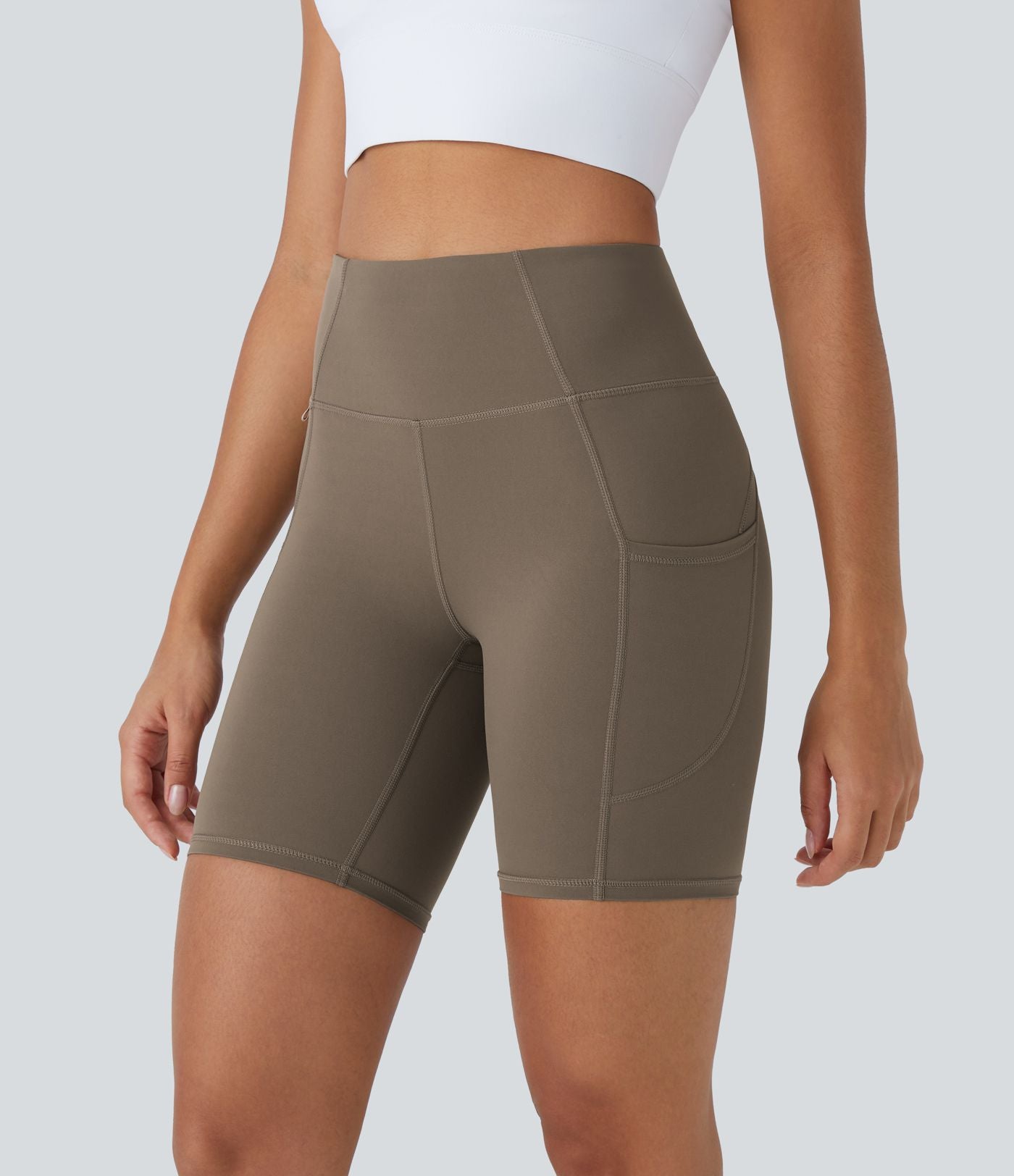 UltraSculpt Short 17,5cm Biker Running Taille Haute avec Poches Latérales