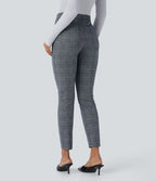 Halara Flex™ Pantalon skinny tailleur taille haute à motif pied-de-poule avec poches arrière
