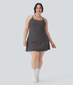 Robe de sport grande taille dos nu Softlyzero™ Plush - longueur rallongée - Easy Peasy Edition