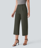 Pantalon capri de travail coupe droite taille haute Halara Flex™ DayStretch avec poches latérales