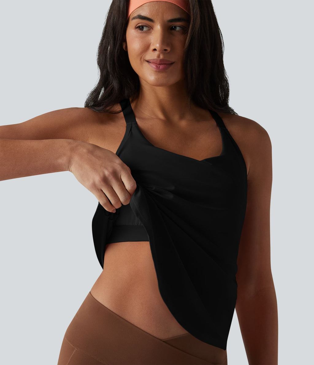 Halara UltraSculpt™ Débardeur d'entraînement dos nu croisé avec boucle ajustable et soutien-gorge intégré