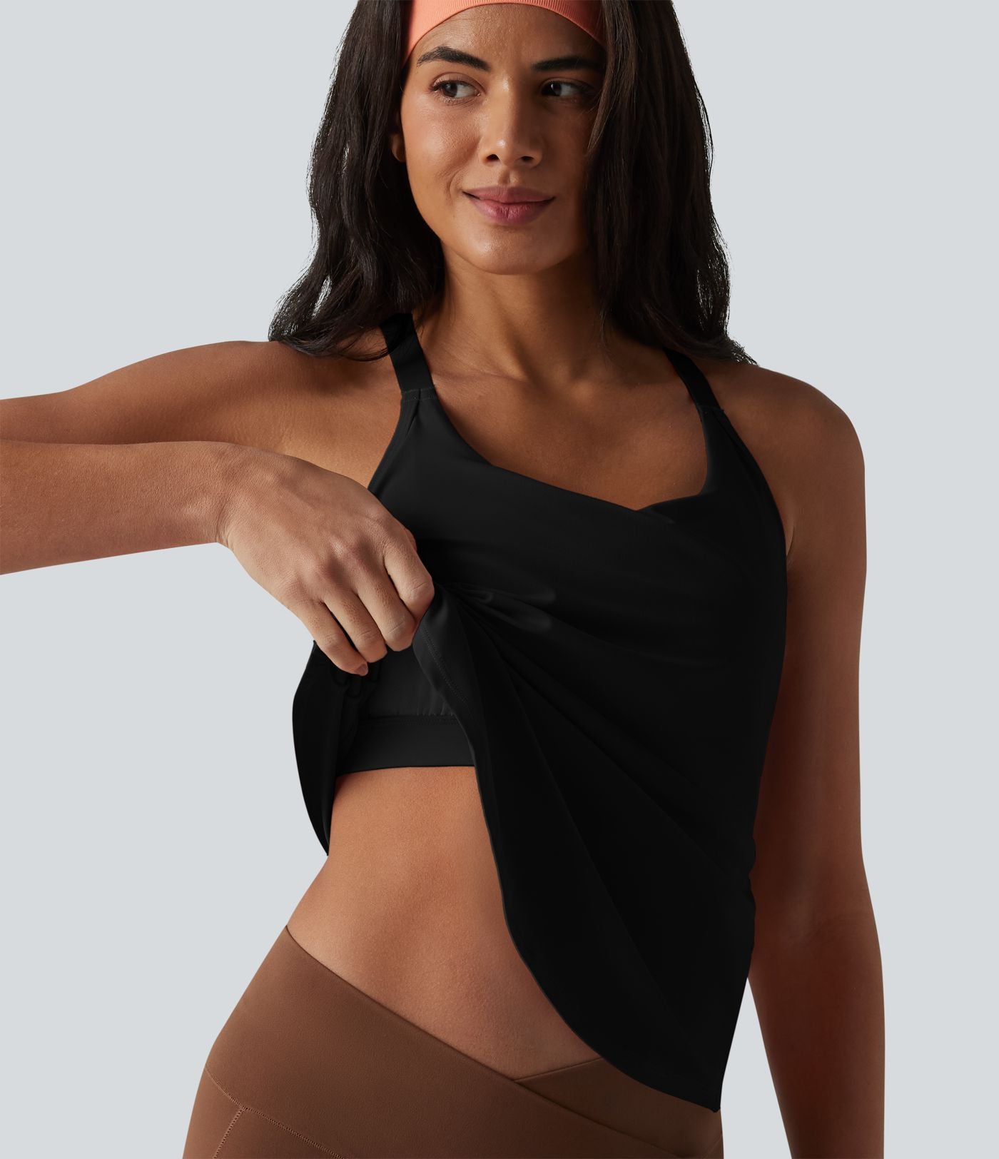 Halara UltraSculpt™ Débardeur d'entraînement dos nu croisé avec boucle ajustable et soutien-gorge intégré