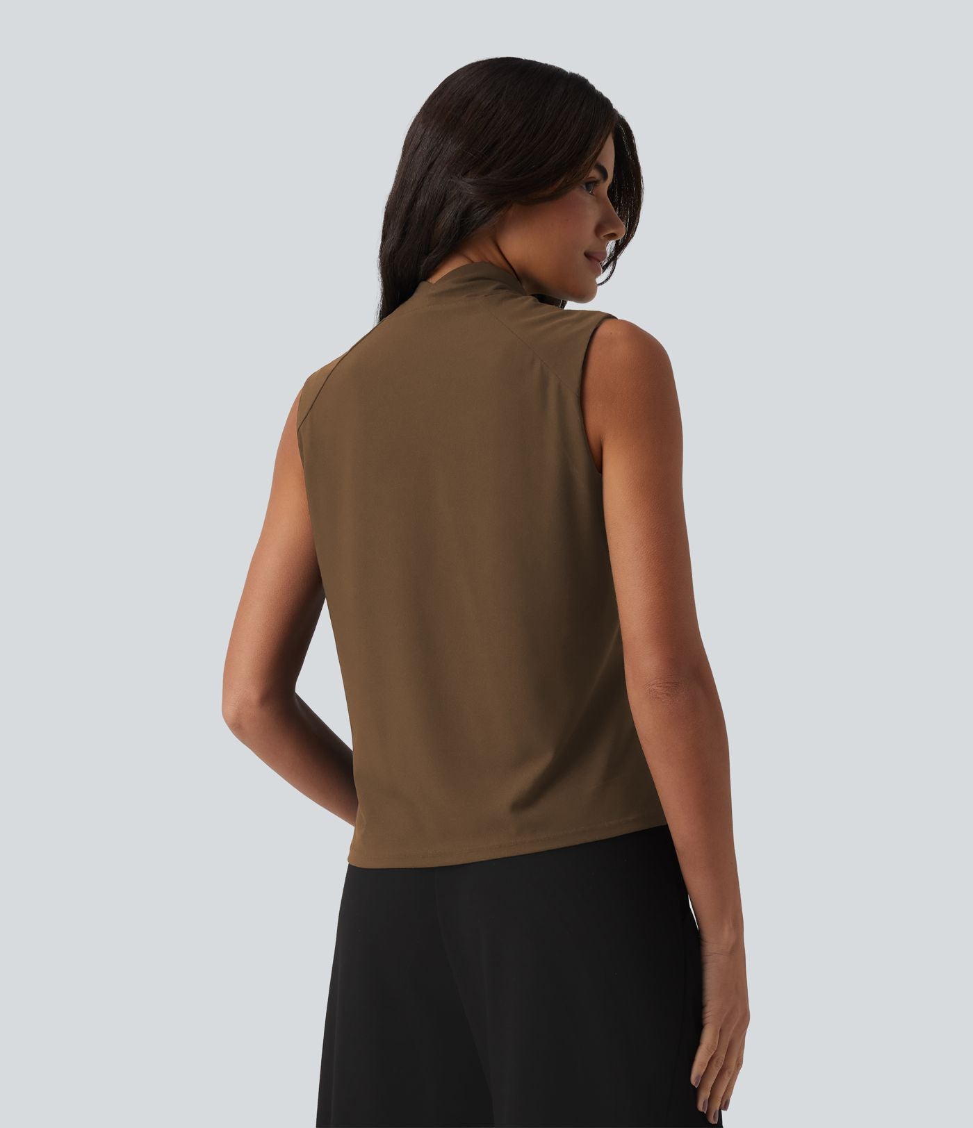 Blouse de travail sans manches à col drapé