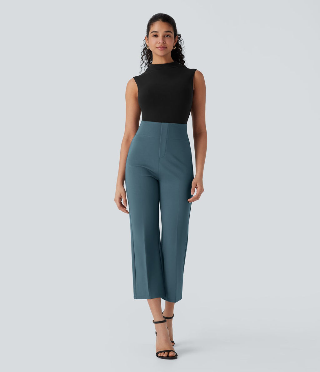 Pantalon de travail court gainant taille haute Halara Flex™ avec poches