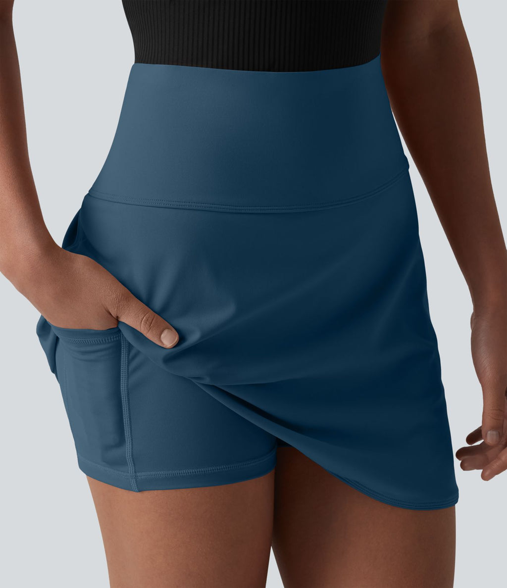 Jupe de golf courte 2-en-1 SoftlyZero™ Airy effet frais InstantCool taille ultra-haute gainant avec ourlet arrondi et poches