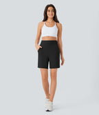 Short de yoga taille haute Softlyzero™ Airy multi-poches rafraîchissant 17,5 cm - Protection UPF50+