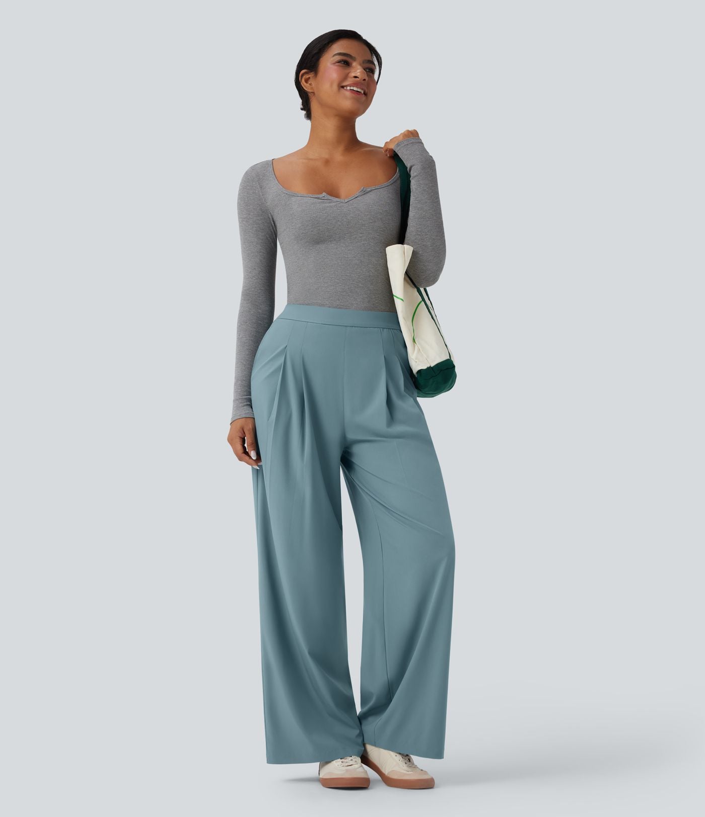 Pantalon de costume Breezeful™ à taille haute, jambes larges, poches latérales et séchage rapide