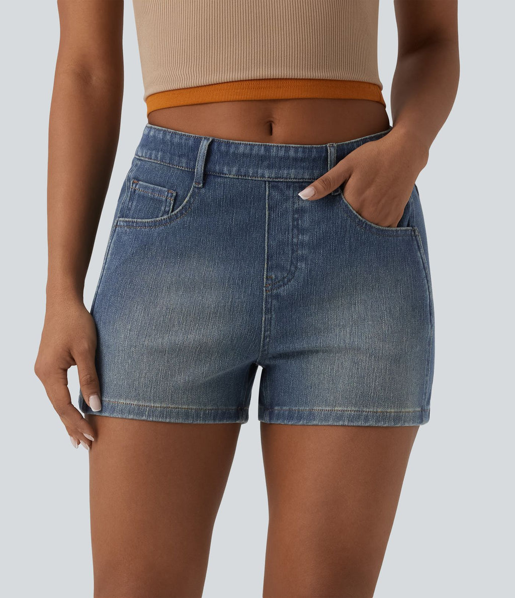 Short tailleur Halara Flex™ denim casual taille mi-haute 7,5 cm avec poches