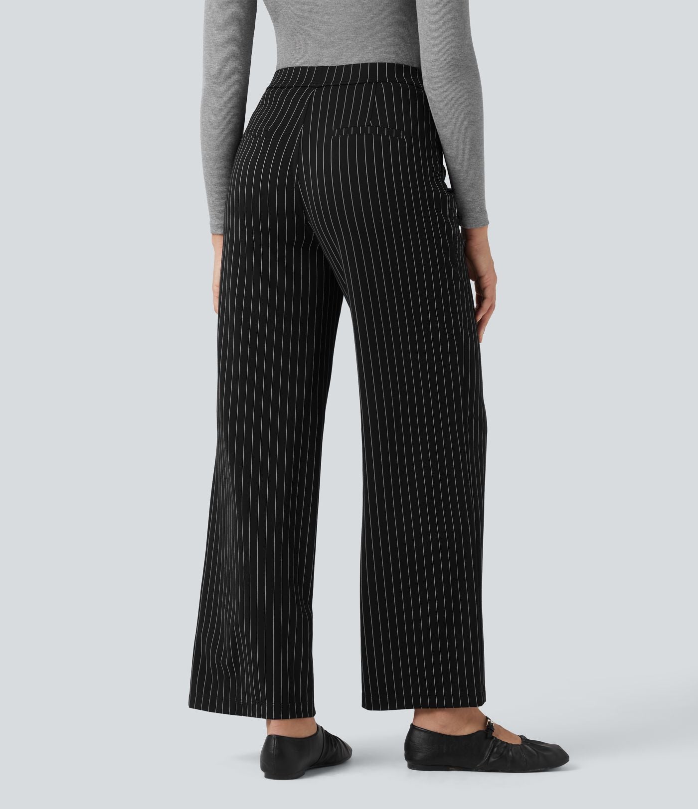 Pantalon Halara Flex™ tailleur droit taille haute rayé effet frais InstantCool avec poches