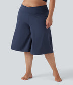 Pantalon corsaire grande taille large SoftlyZero™ Airy taille haute croisée effet frais InstantCool avec poches