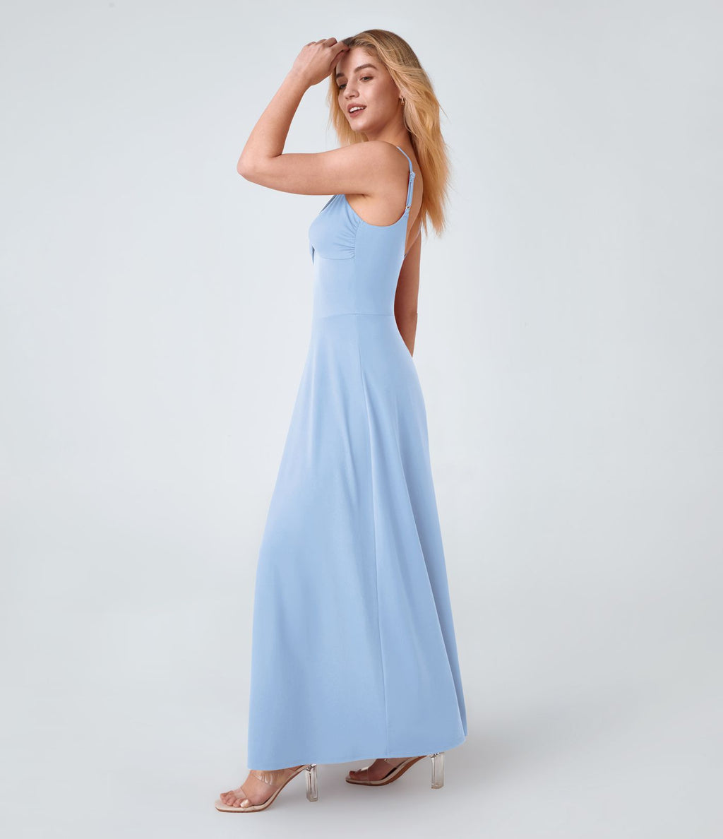 Robe de Vacances Fluide Bretelles Réglables Dos en U Torsadé Évas