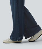 Halara Flex™ Jean large casual baggy taille mi-haute en lyocell drapé effet délavé, ourlet ajustable et poches