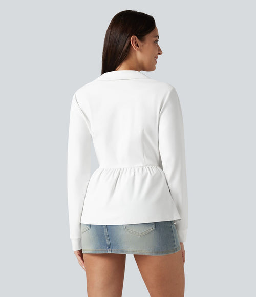 Chemise de travail à manches longues, à lacets contrastés sur les côtés, infroissable et à séchage rapide