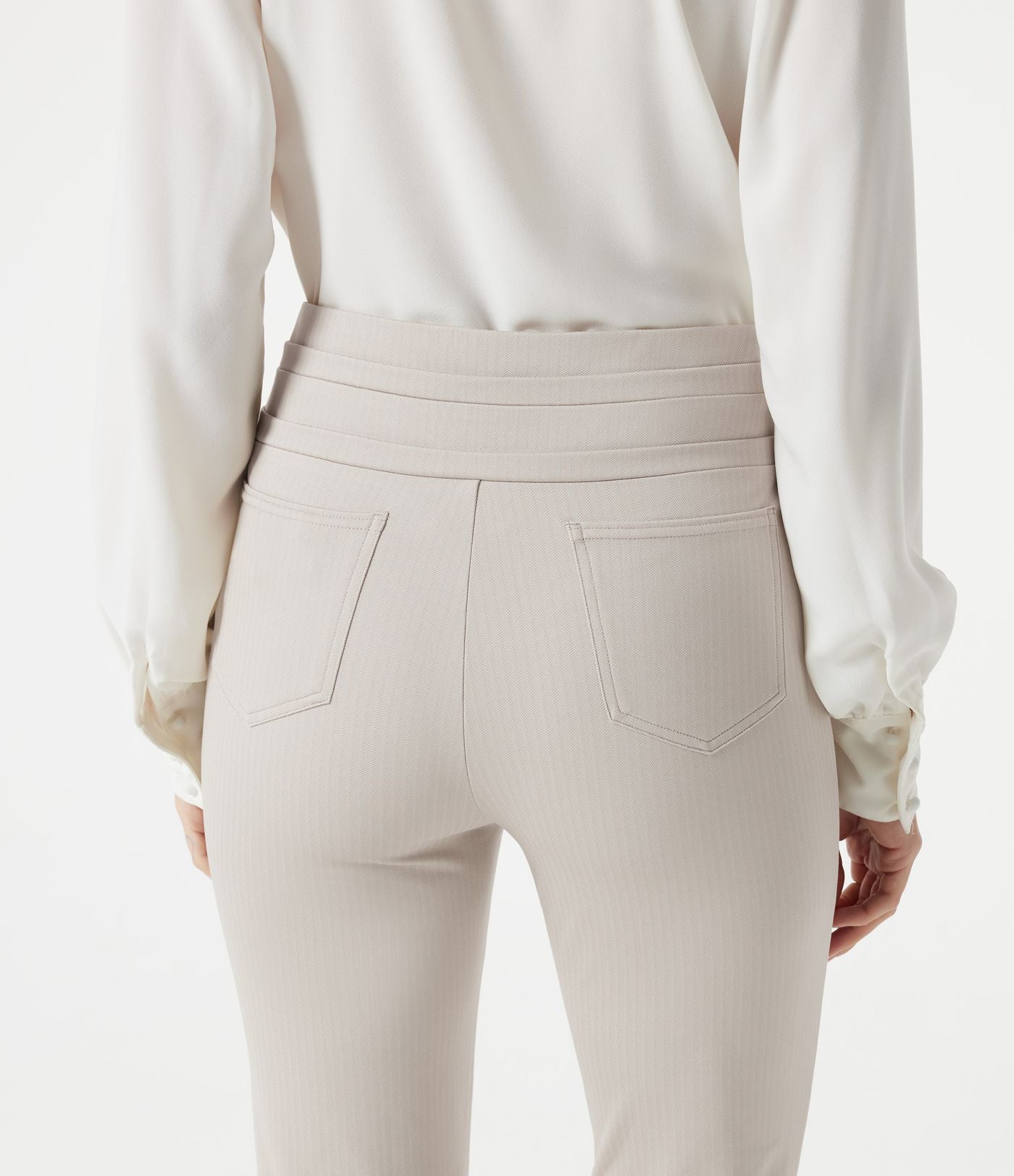 Pantalon Halara Flex™ taille haute esprit bureau à motif chevrons avec poches