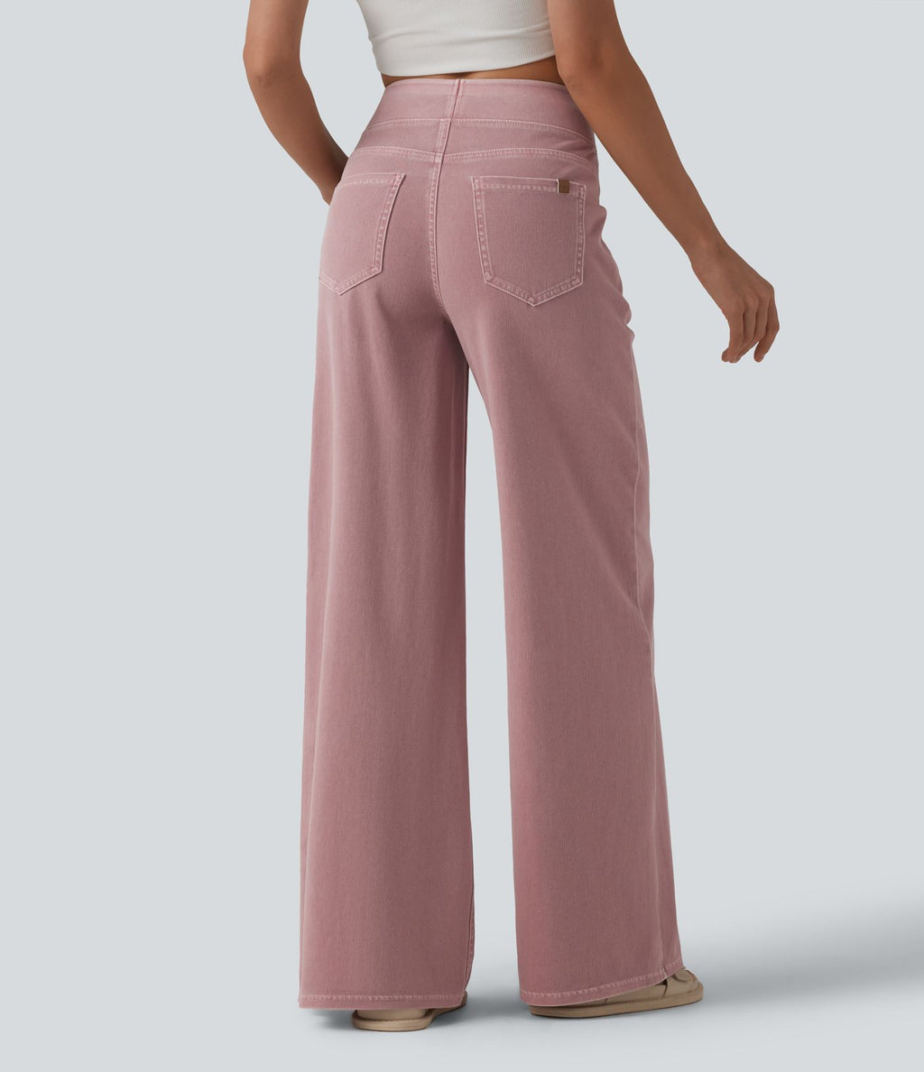 Halara Flex™ Jean large coloré casual taille haute avec poches