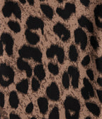 Pantalon flare taille haute en tissu gaufré imprimé léopard avec poches