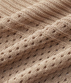 Pull resort col V manches chauve-souris courtes crochet