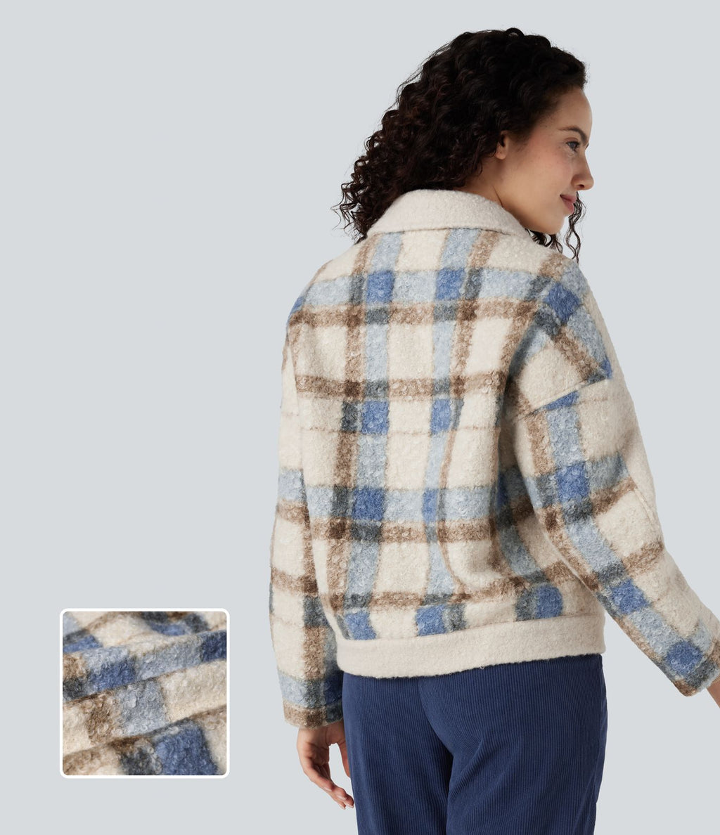 Veste sherpa col tailleur manches longues