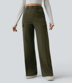 DayStretch Pantalon cargo décontracté taille haute coupe droite avec poches