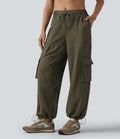 Jogging cargo coupe ballon taille mi-haute avec cordon de serrage et poches