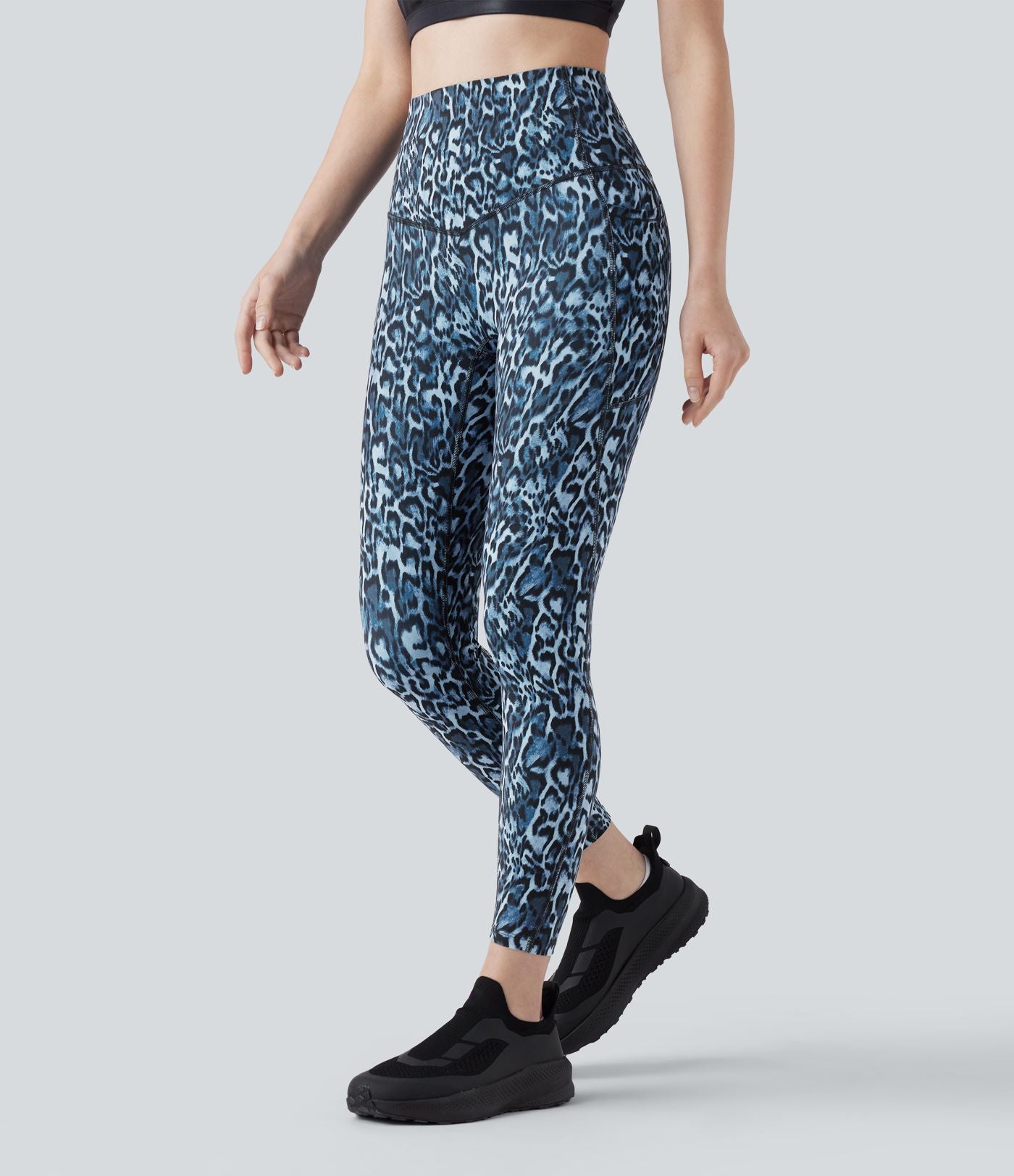 Legging de yoga gainant taille haute imprimé léopard avec poches Halara UltraSculpt™