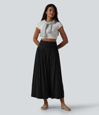 Robe midi casual bustier fluide avec détail froncé