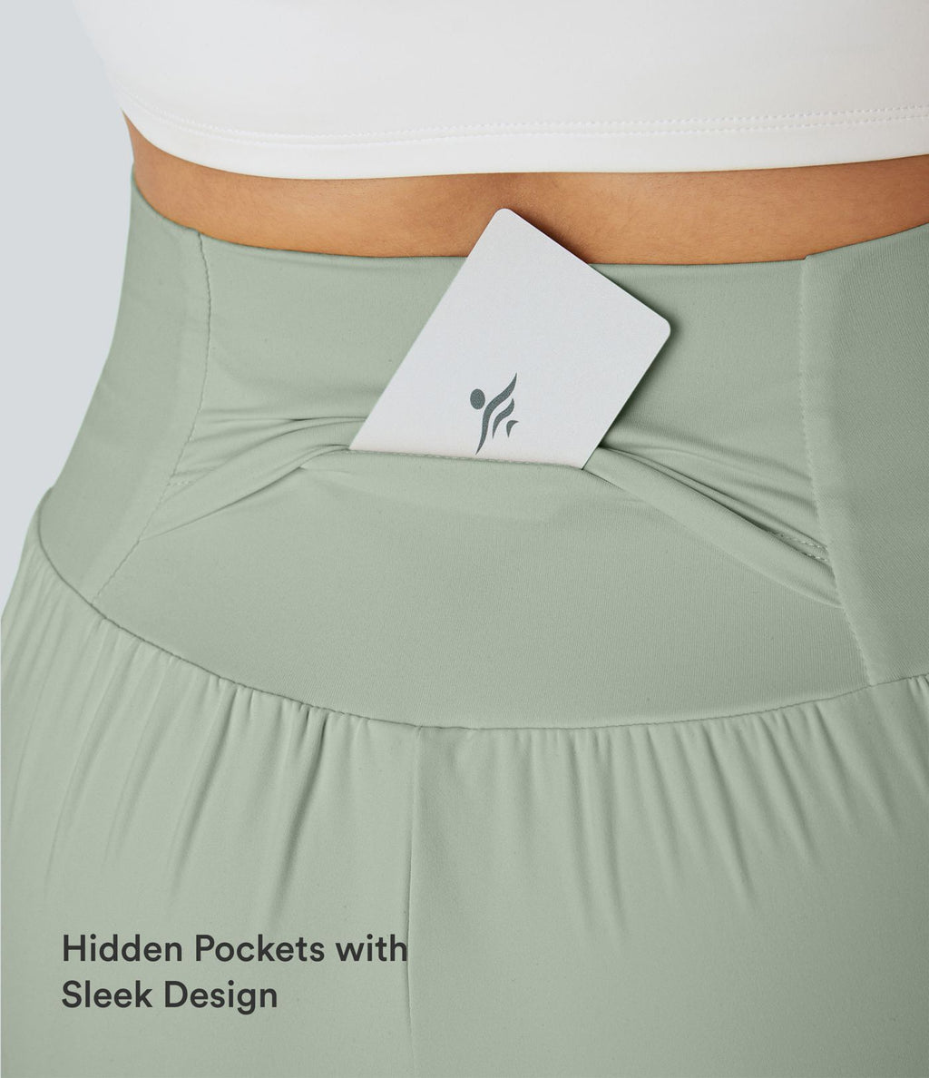 Short yoga 2-en-1 SoftlyZero™ Airy effet frais InstantCool taille très haute 12,5 cm avec poches, longueur allongée
