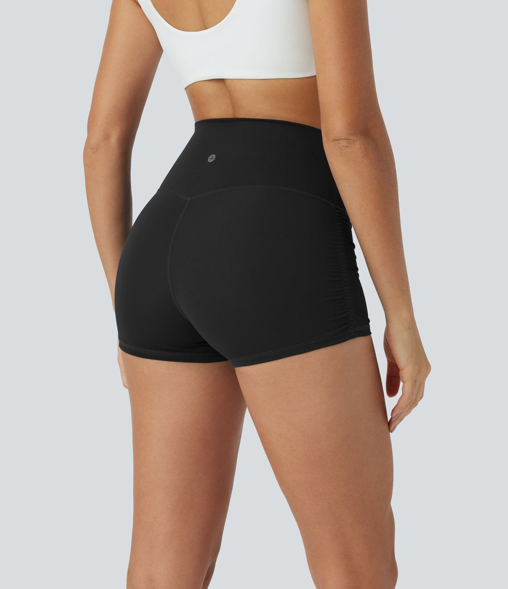 Short cycliste 6 cm de course gainant taille haute avec fronces et séchage rapide SoftlyZero™