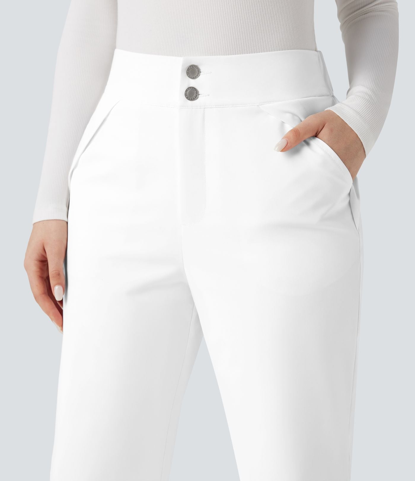 Pantalon randonnée chauffant bootcut taille haute avec poches