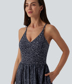 Robe longue fluide décontractée à bretelles avec poches