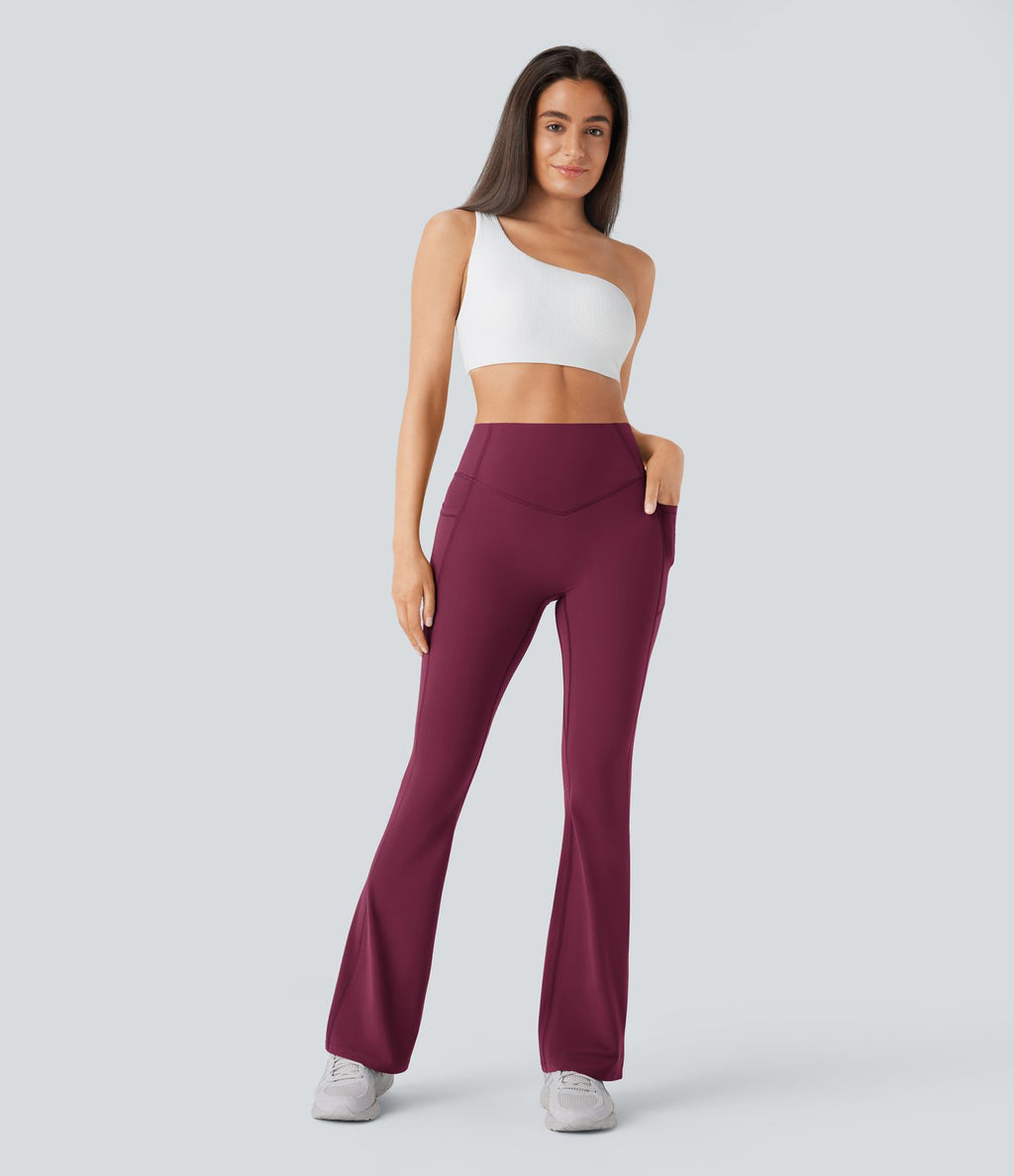 Pantalon de yoga à coupe bootcut gainant galbant taille haute avec effet scrunch et poches Halara UltraSculpt™
