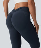 Halara UltraSculpt™ Legging yoga corsaire gainant push-up taille haute à fronces avec poches