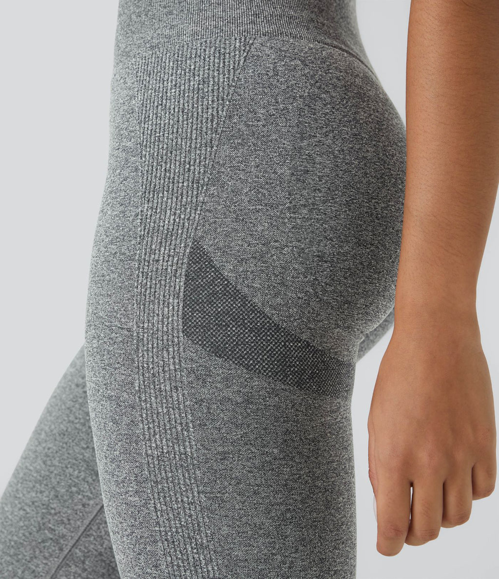 Legging capri yoga taille haute froncé effet push-up sans couture OneForm Seamless Flow