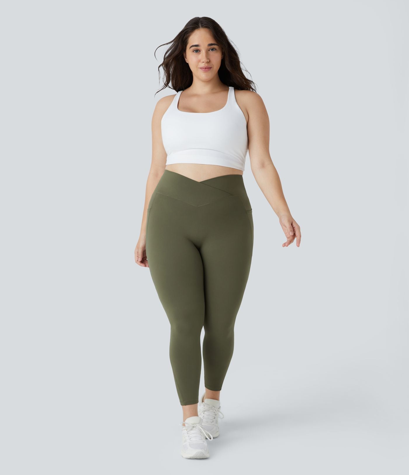 Softlyzero™ Legging Grande Taille Pleine Longueur Taille Haute Poches Latérales Croisée - UPF50+