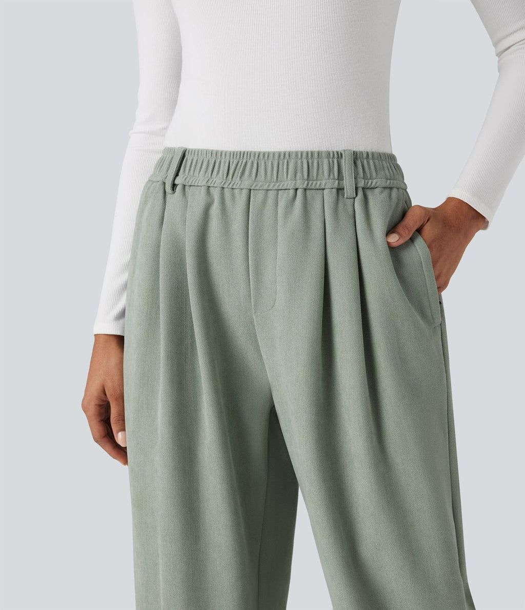 Pantalon taille mi-haute avec poches