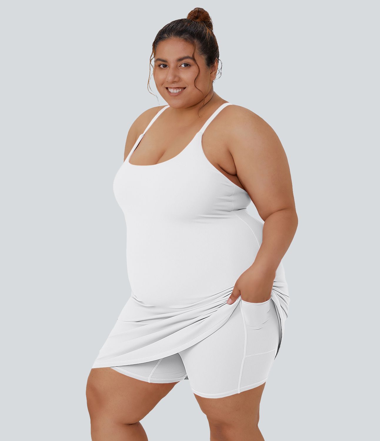 Quotidien Softlyzero™ Plush Robe d'Activité Grande Taille Fluide 2-en-1 à Dos Nu Style Wannabe Longue avec Ajustable et Bretelles Réglables