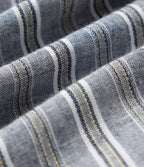 Pantalon tailleur large en lin rayé taille haute avec cordon de serrage et poches